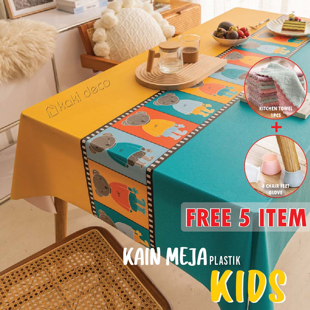 Pvc Table Cloth Kids⭐water Proof Table Cover Kain Meja Alas Meja Makan