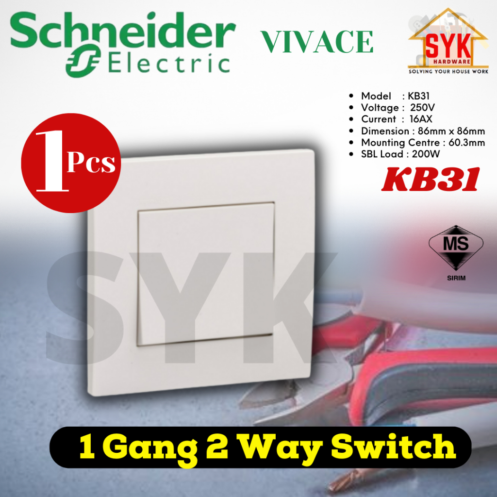 Syk Schneider Vivace 13a 15a 1gang 2gang 3gang 4gang 1way 2way Bell Press Telephone Outlet Cable 5615