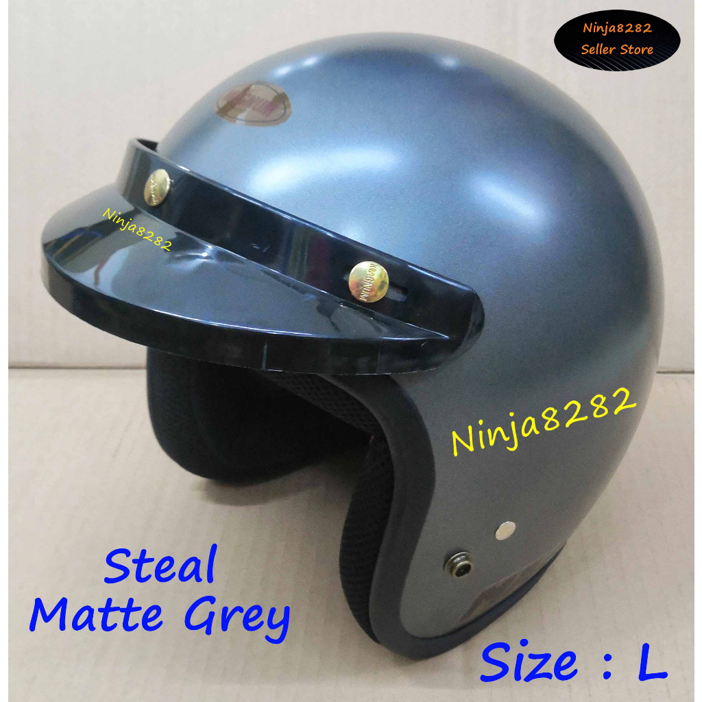 Helmet Magnum M8 - Steal Matte Grey ( Size : L ) *Limit Stock* SGV MS88 KHI XDOT MHR LASER BKP LTD INDEX BELL BOGO