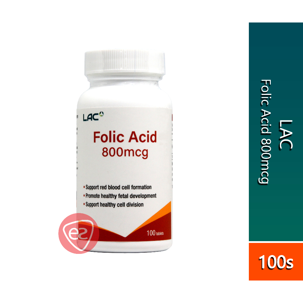 LAC FOLIC ACID 800MCG TABLET 100S (WAS KNOWN AS GNC FOLIC ACID 800MCG ...