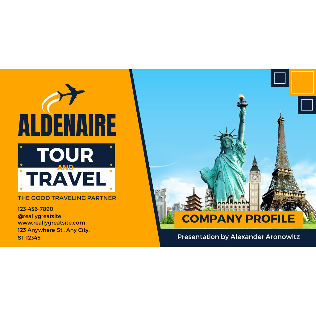 PRESENTATION TEMPLATE [EDITABLE] Orange Modern Tour and Travel Company