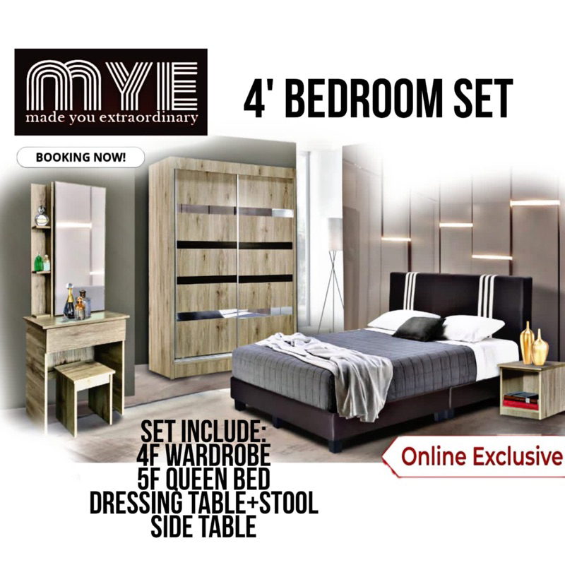 (Lowest Price@Penang-Perak-KL)MYE Bedroom Set/Wardrobe4x6/Dressing Set ...