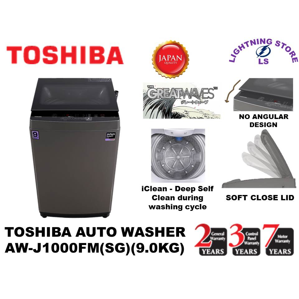 TOSHIBA FULLY AUTO GREATWAVES WASHING MACHINE 9KG AWJ1000FM(SG) Shopee Malaysia