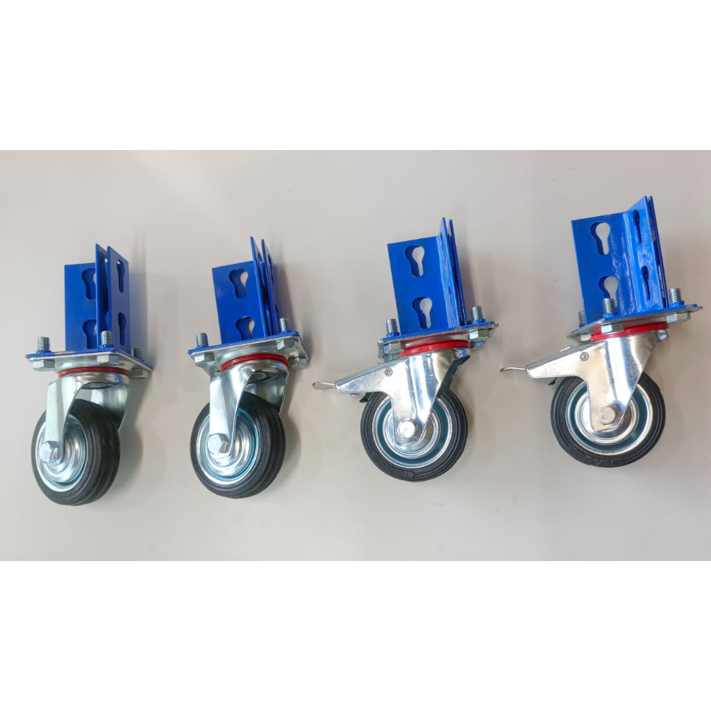 Caster Wheels Roller Leg Boltless Storage Rack White Blue Color / Roda ...