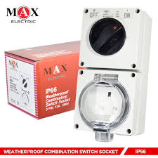 MAX Heavy duty IP66 13A 3pin Waterproof Weatherproof outdoor Switch ...