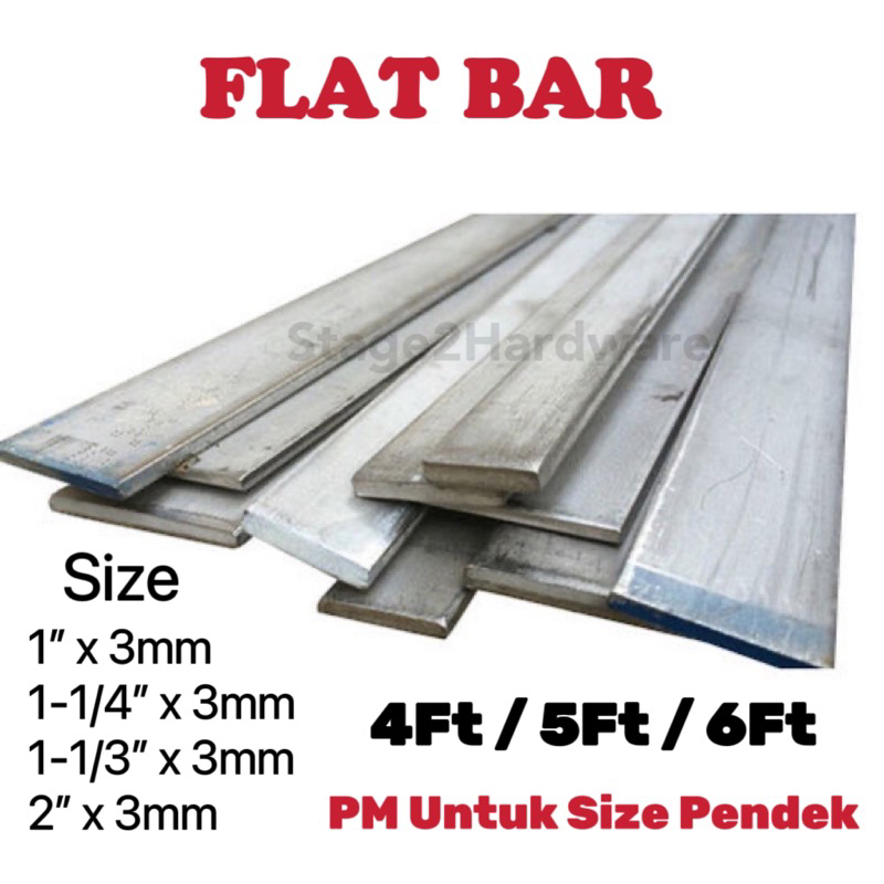 (Ready Stock) MILD Steel Flat Bar / Bar Rata Keluli / Besi Plate ...