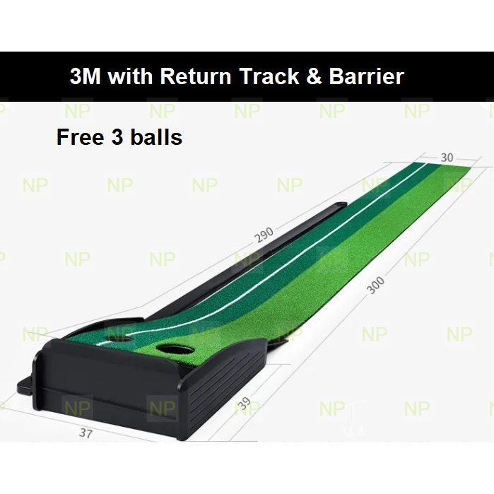 SML Golf Putting Trainer Putting Mat Indoor Outdoor Green Putter