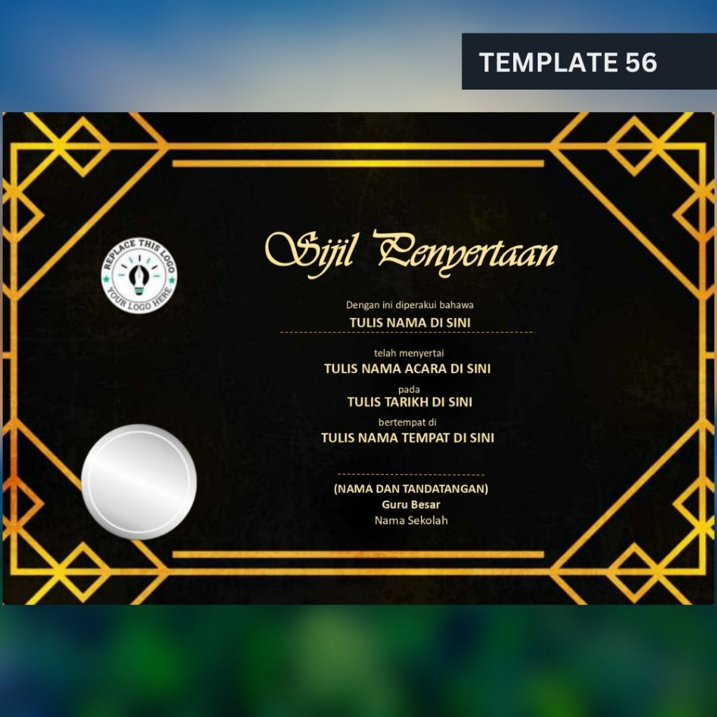 [Powerpoint] Template Sijil Certificate Template Editable Powerpoint ...