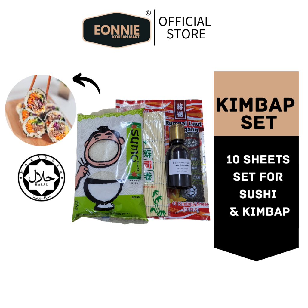 EONNIE Kimbap Set Complete with Seaweed sheets , sumo rice , sesame