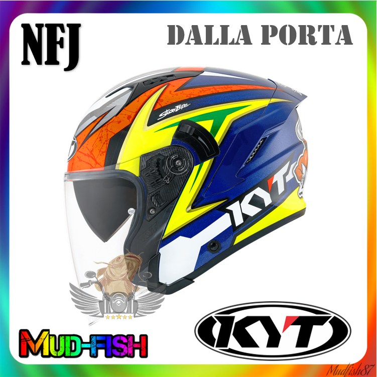 Topi Keledar Kyt Nfj Nf J Dalla Porta Replica Original Helmet Double Visor Shopee Malaysia