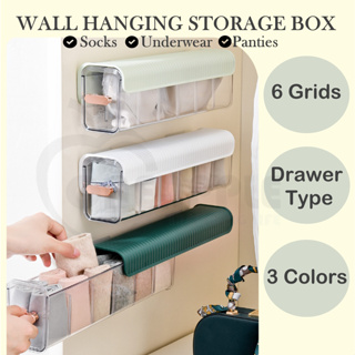New 6 partition Wall Mounted Drawer Organizer, Wall Hanging Transparen