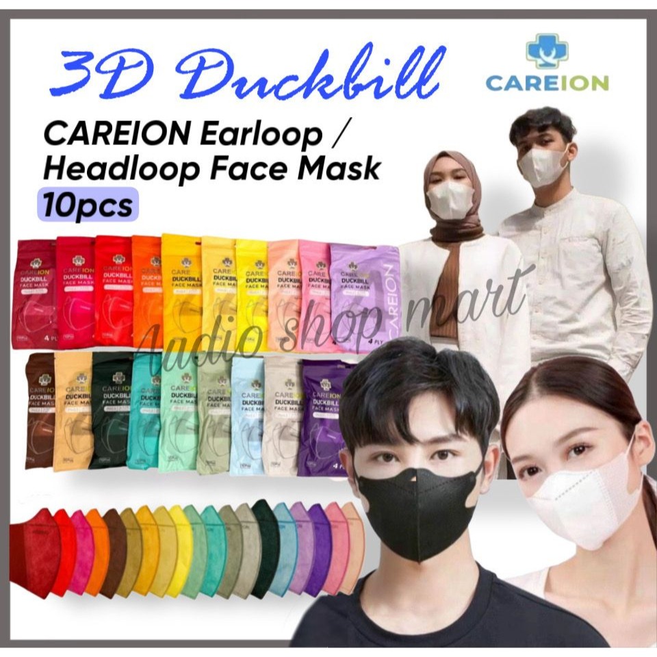 Careion Mask Duckbill Mask Earloop Headloop Duckbil Face Mask 3d Mask 10pcs Shopee Malaysia 