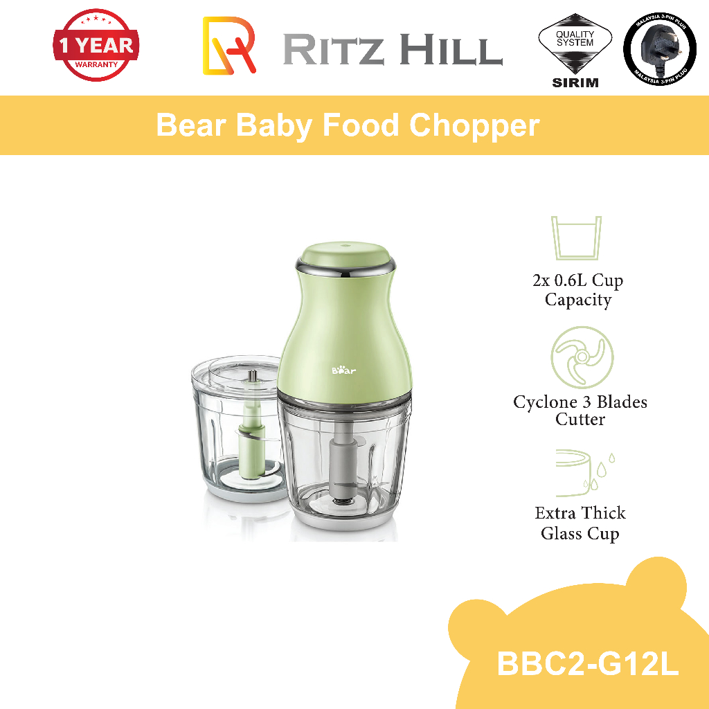 Bear Baby Food Chopper 1.2L BBC2-G12L Chopper Blender Food Chopper ...