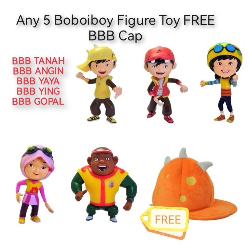 Bundle 4/5 Boboiboy Figure Toys FREE BBB CAP Ready Stock New In Box ...