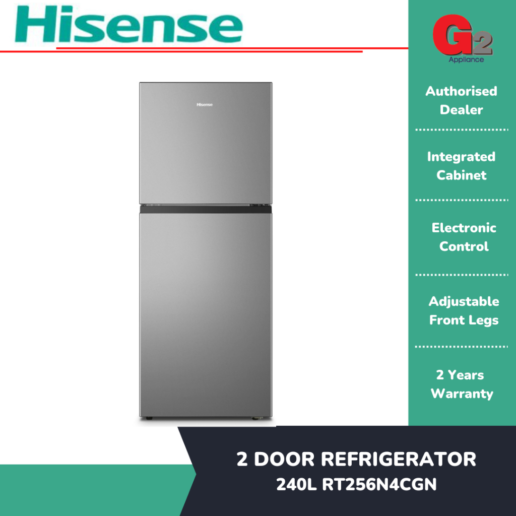 HISENSE 2 DOOR REFRIGERATOR 240L RT256N4CGN [READY STOCK] HISENSE
