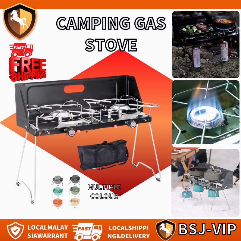 dapur gasSpot outdoor stove portable folding camping dualuse gas stove