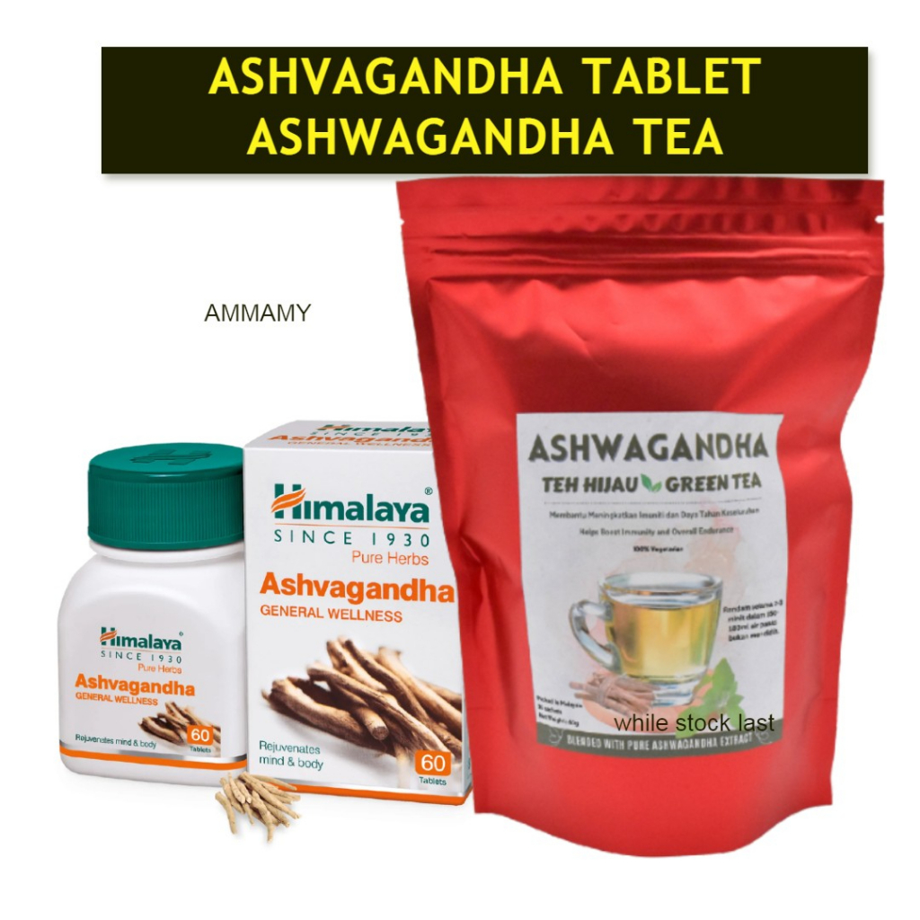 Himalaya Ashvagandha Indian Ginseng Tablets 60s Ashwagandha Green Tea