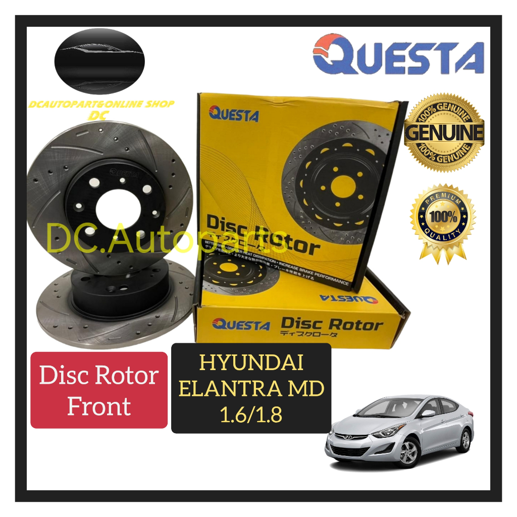Front Brake Rotor For 09-12 Hyundai Elantra 2.0L 4 Cyl Touring GL GLS L PH35X2