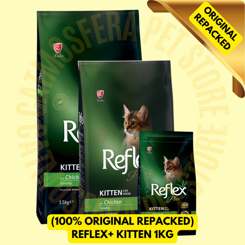 100% ORIGINAL REPACKED! REFLEX+ PLUS KITTEN CHICKEN 1KG | Shopee Malaysia