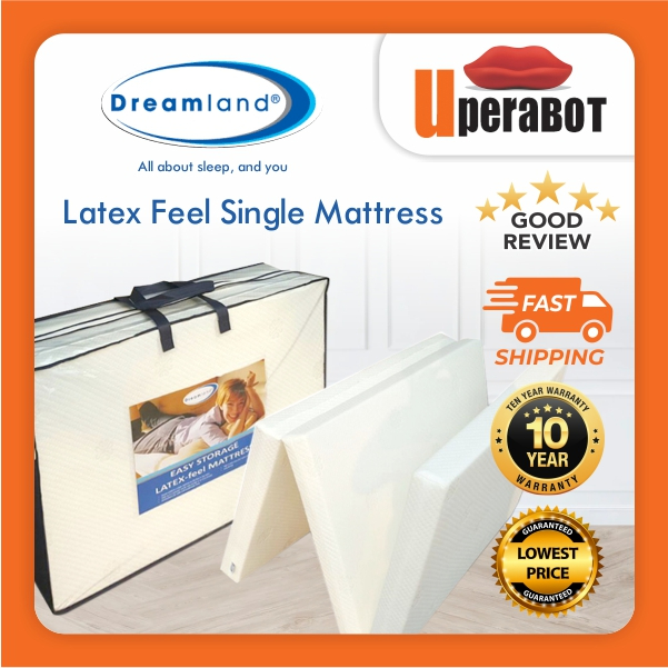 [Ship In 24hours] Dreamland Easy Storage Premium Foldable Latex Feel Single Mattress Katil