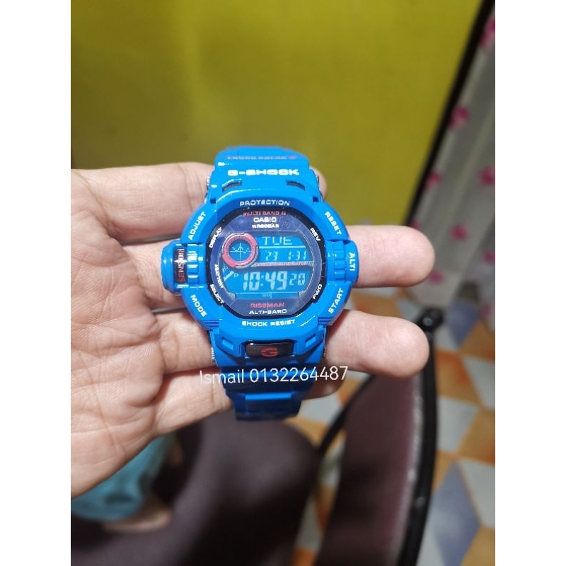 極美品G-SHOCK GW-9200BLJ RISEMAN 電波ソーラー ブルー