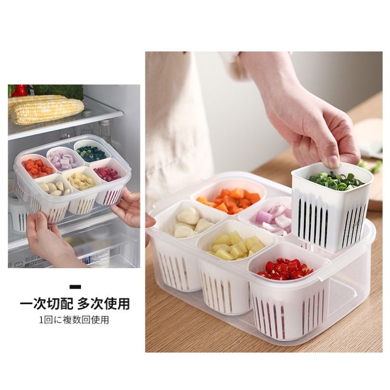 Food Grade Plastic Storage Box Transparent Box with Cover Divided