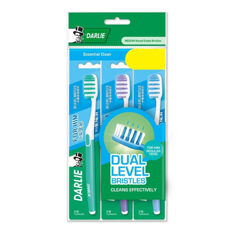 Darlie For Him Bi-Level Bristles 1pcs / Medium Toothbrush / Berus Gigi ...