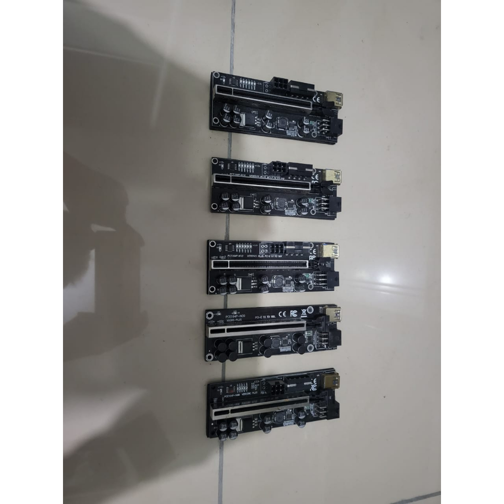 Used - Graphic card PCIE Riser PCI-E Adapter Card Converter LED ...