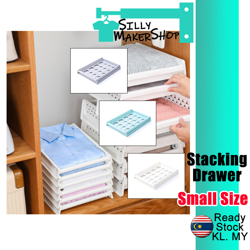 [Small Size] Wardrobe Clothes Organizer Stacking Drawer Clothes Folder ...