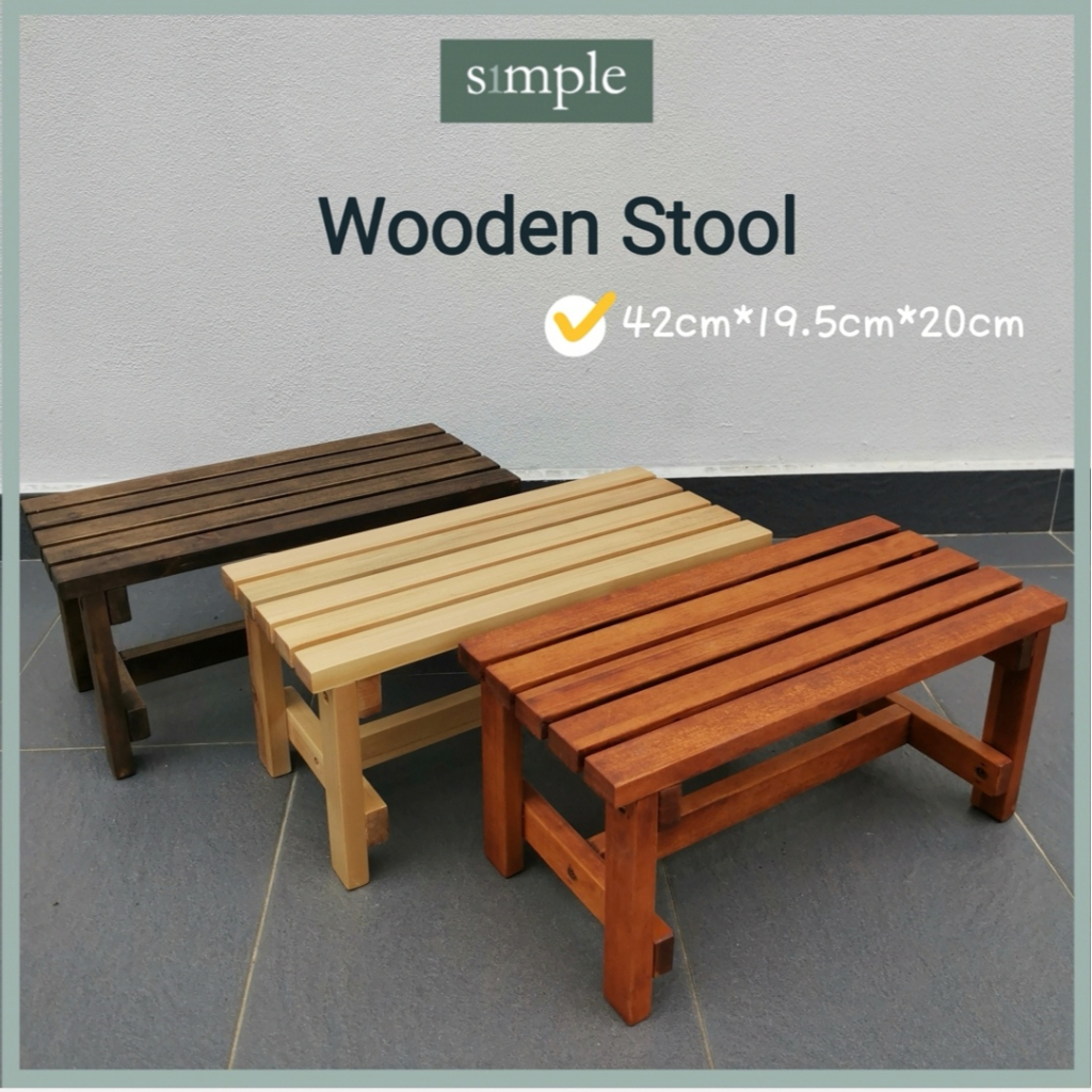 Wooden Stool / Bangku Kayu / Sitting Stool / Step Stool Shopee Malaysia