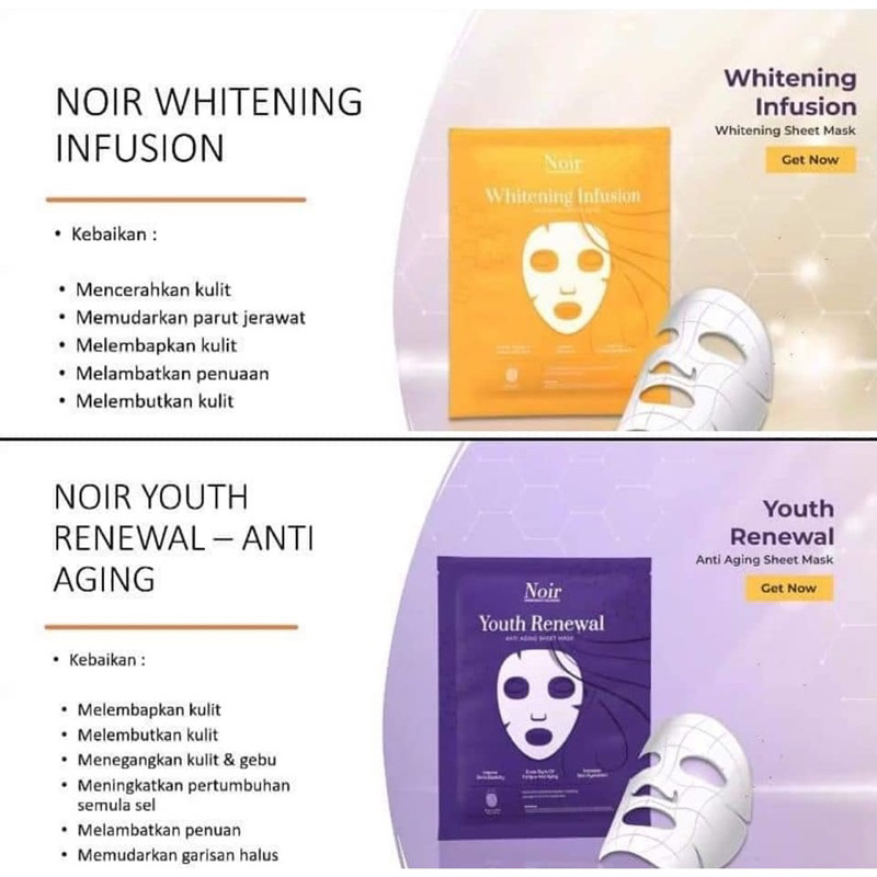 NOIR FACE SHEET WHITENING Shopee Malaysia