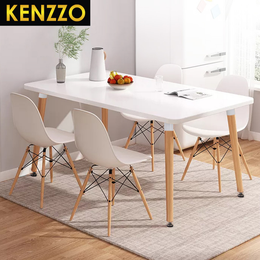 KENZZO: (CUSTOMIZE AVAILABLE) EAMES Dining Table With 4 CHAIRS /MEJA ...