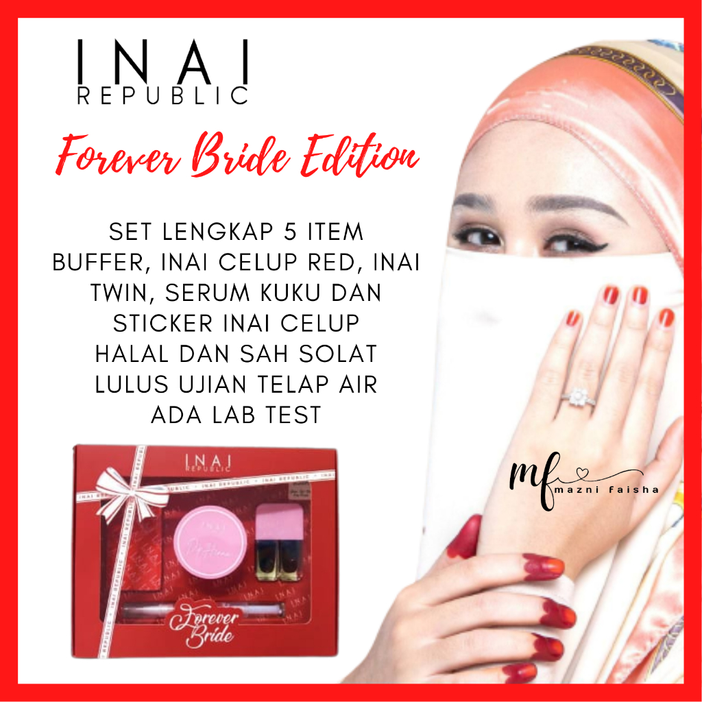 INAI REPUBLIC Forever Bride Edition/ Set Lengkap / Inai Kuku Sah Solat ...