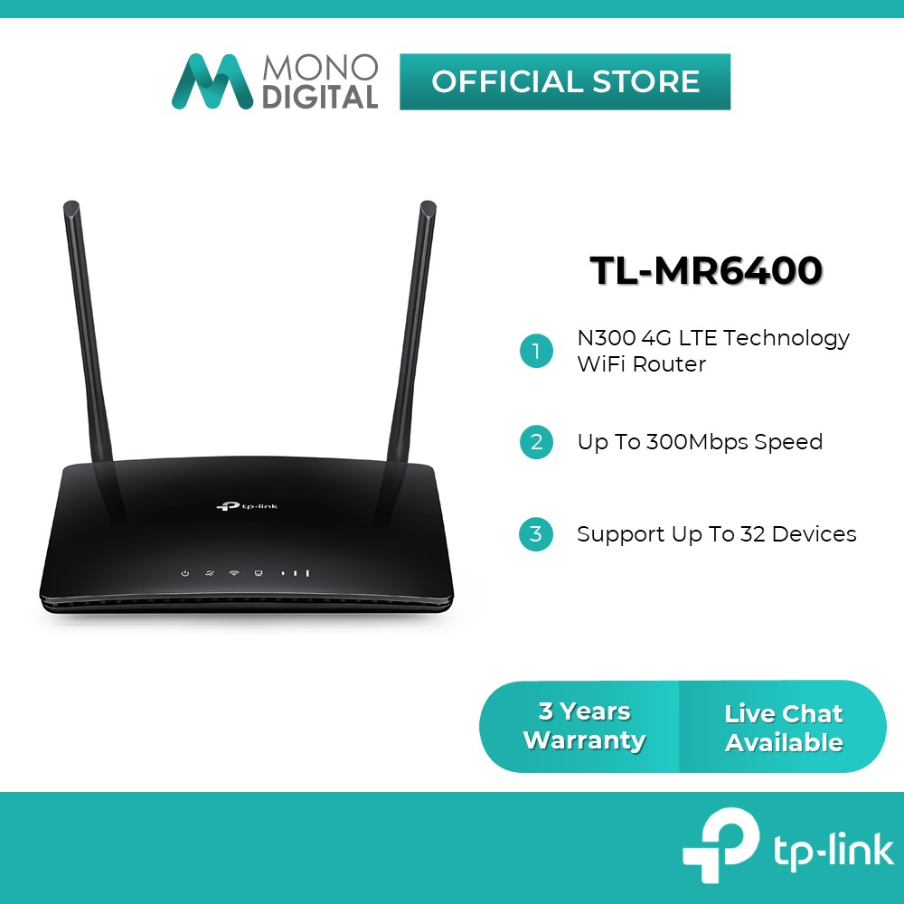 TP-Link TL-MR6500V N300 2.4GHz N300 4G LTE WiFi Router