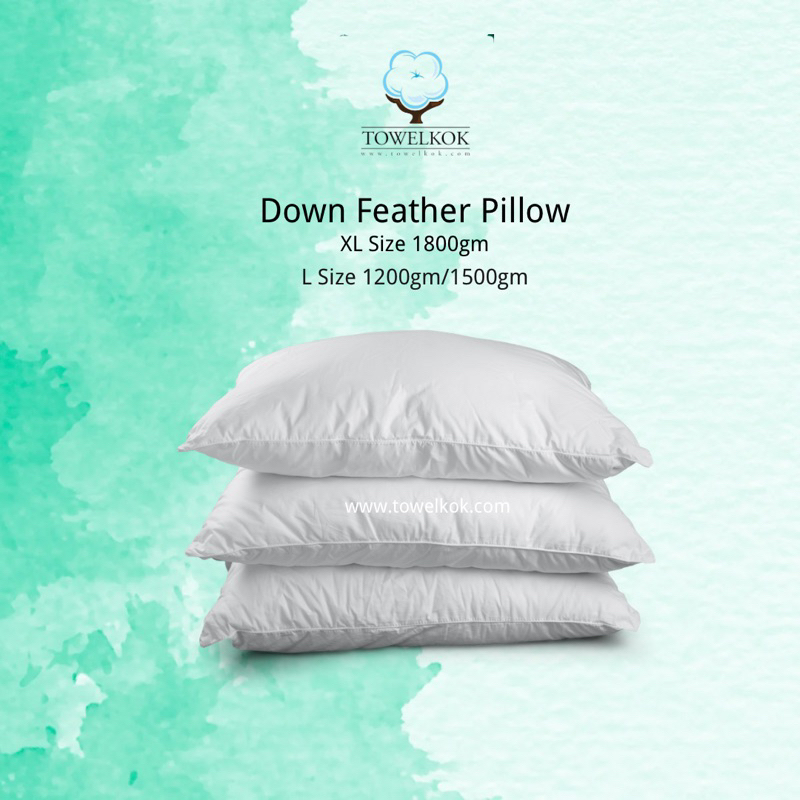 Luxury Hotel Pillow White Duck Down Feather Pillow / Bantal Shopee