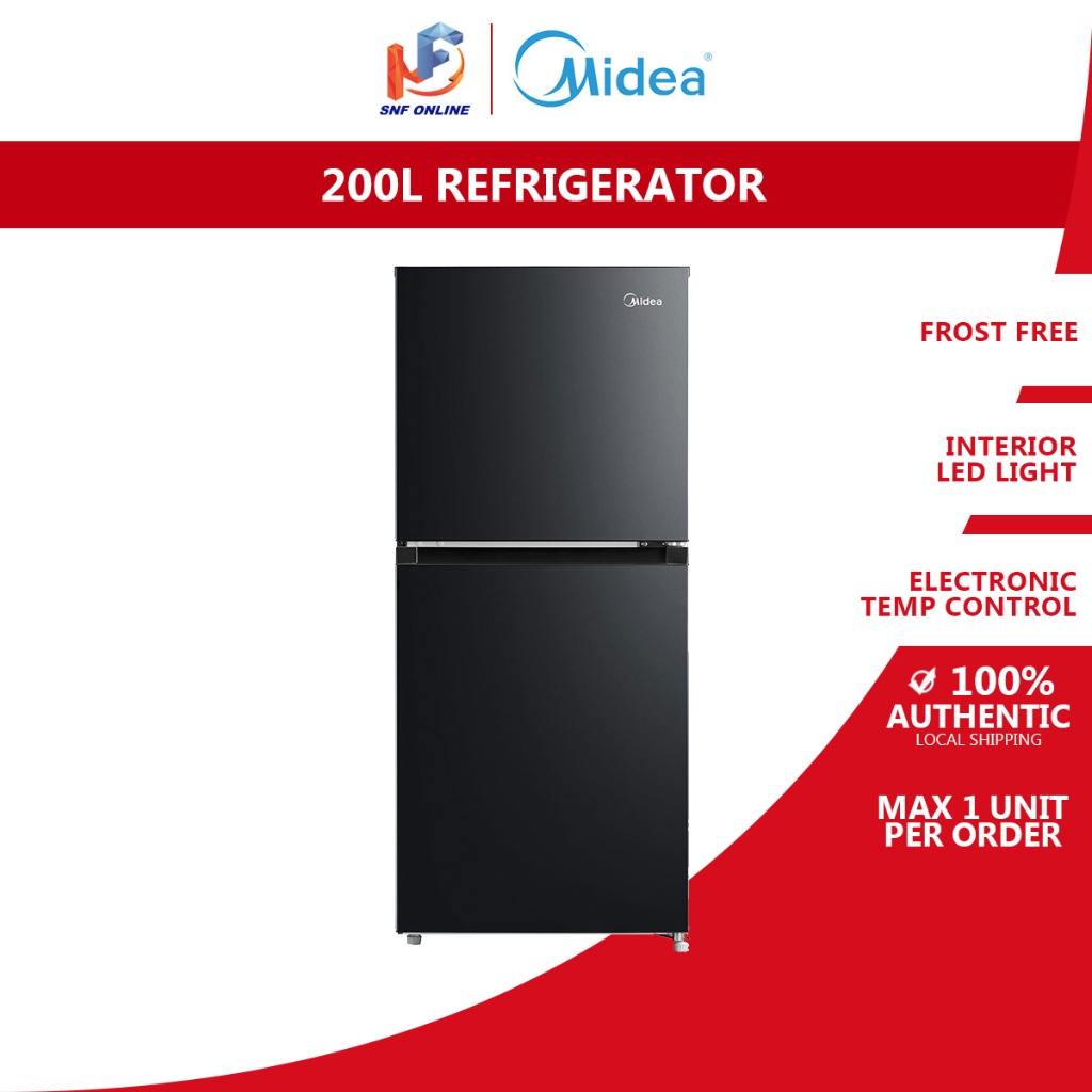 Midea 2 Door Fridge Refrigerator (200L) MDRT267MTB30 | Shopee Malaysia