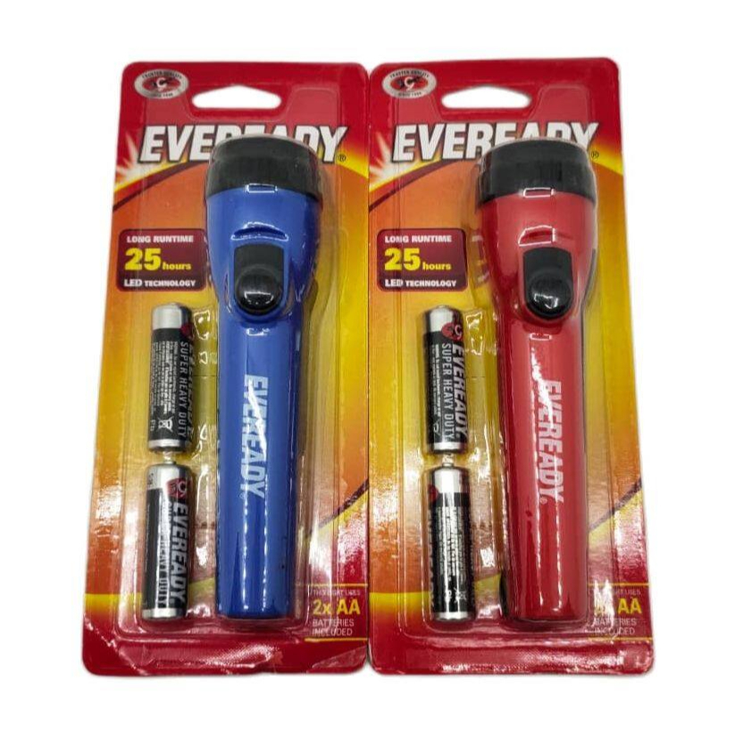 Eveready LED Torch Light With 2 Batteries Lampu Suluh Random Color