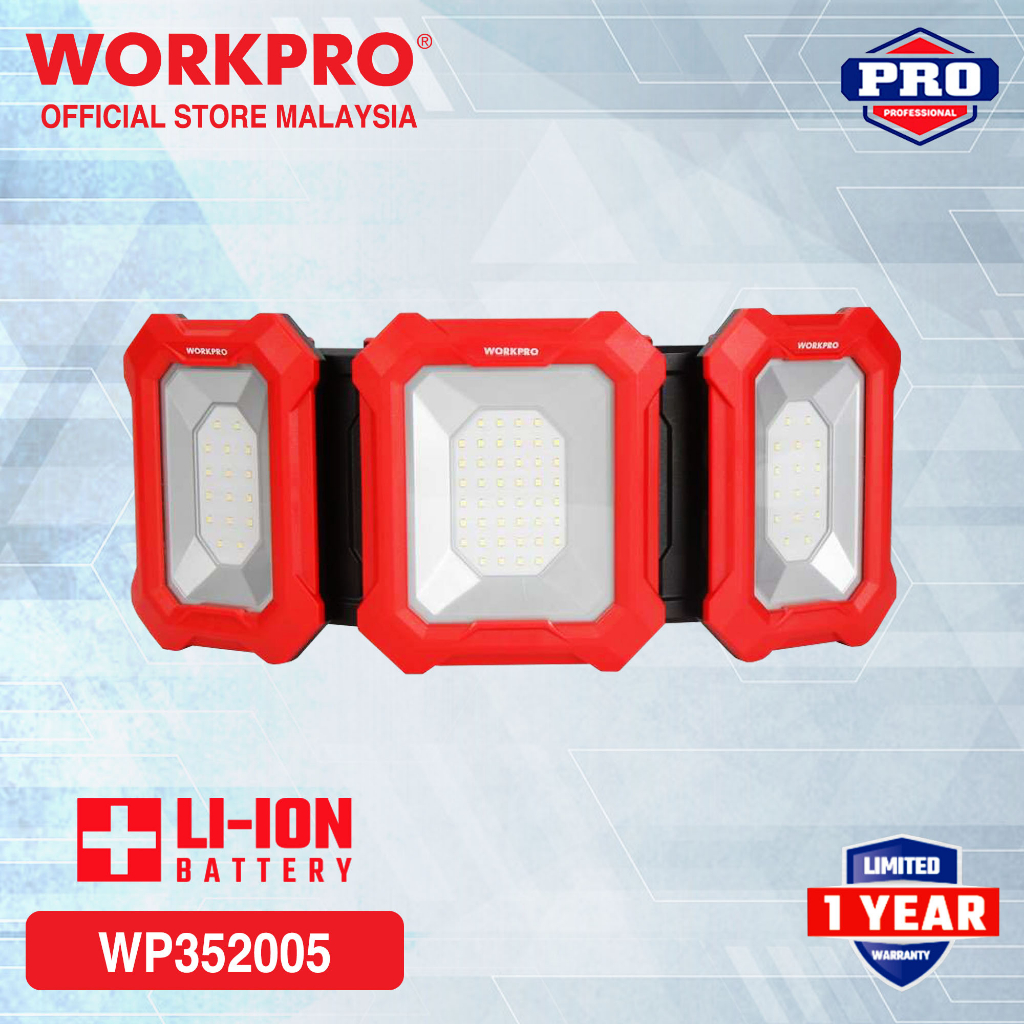 WORKPRO WP352005 - 2500LM Rechargeable Worklight | Shopee Malaysia