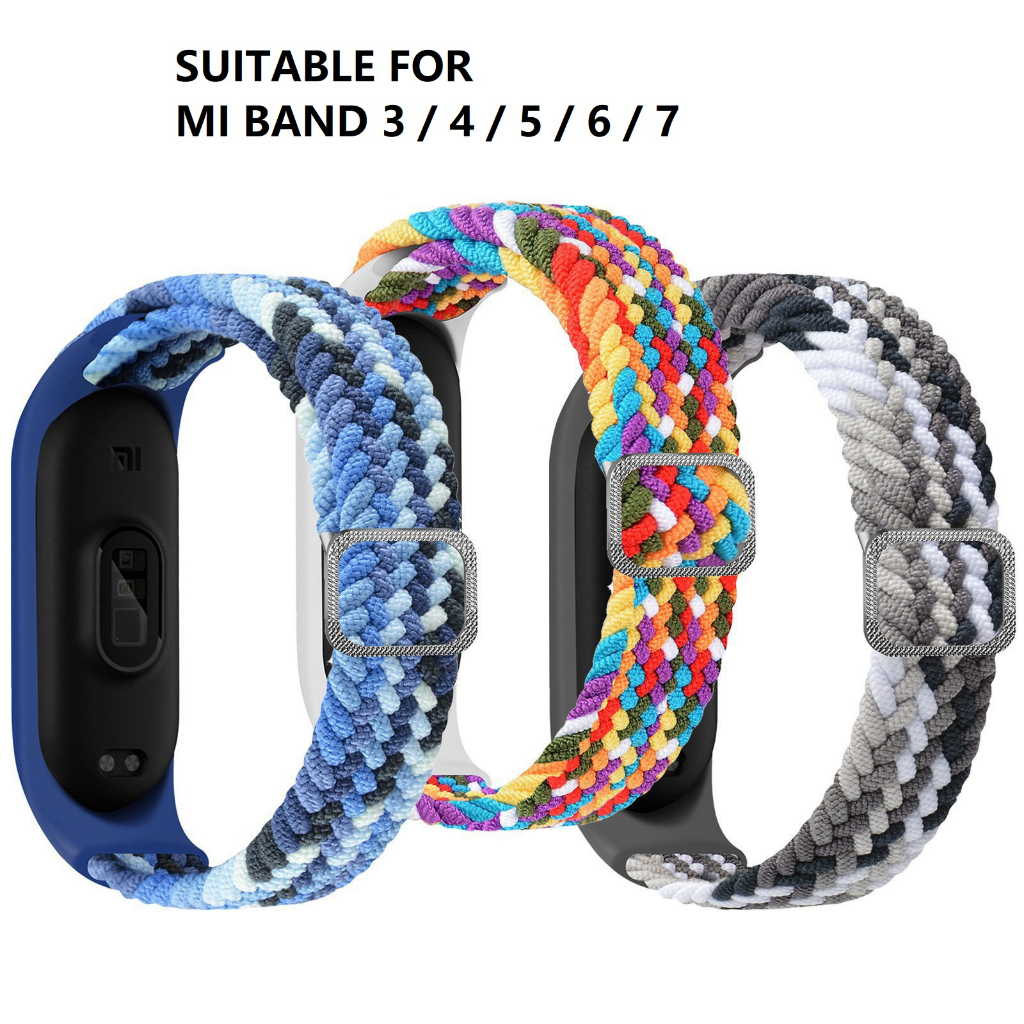Bracelet Nylon Remplacement Pour Xiaomi Mi Band 7/6/5/4/3 - Élastique, Ajustable, Confortable, Plusieurs Couleurs