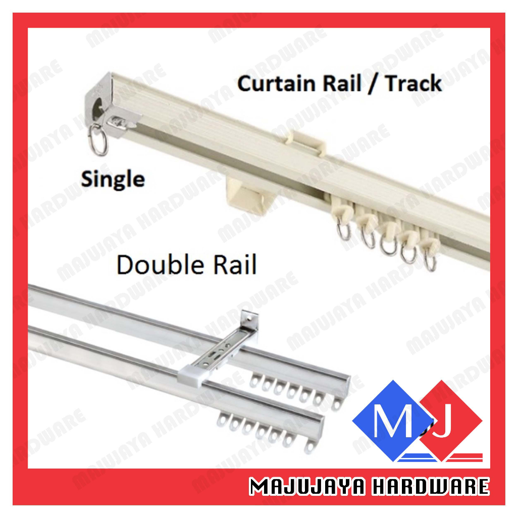 MF Rel Langsir Aluminium Set Lengkap Jenis Single Double MF Aluminium