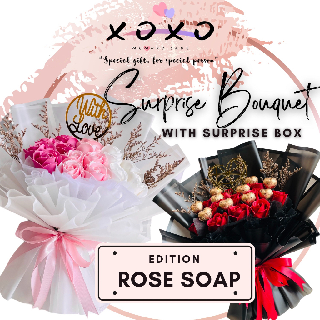 Soap Rose Flower Bouquet Surprise Birthday Gift Bunga Sabun For