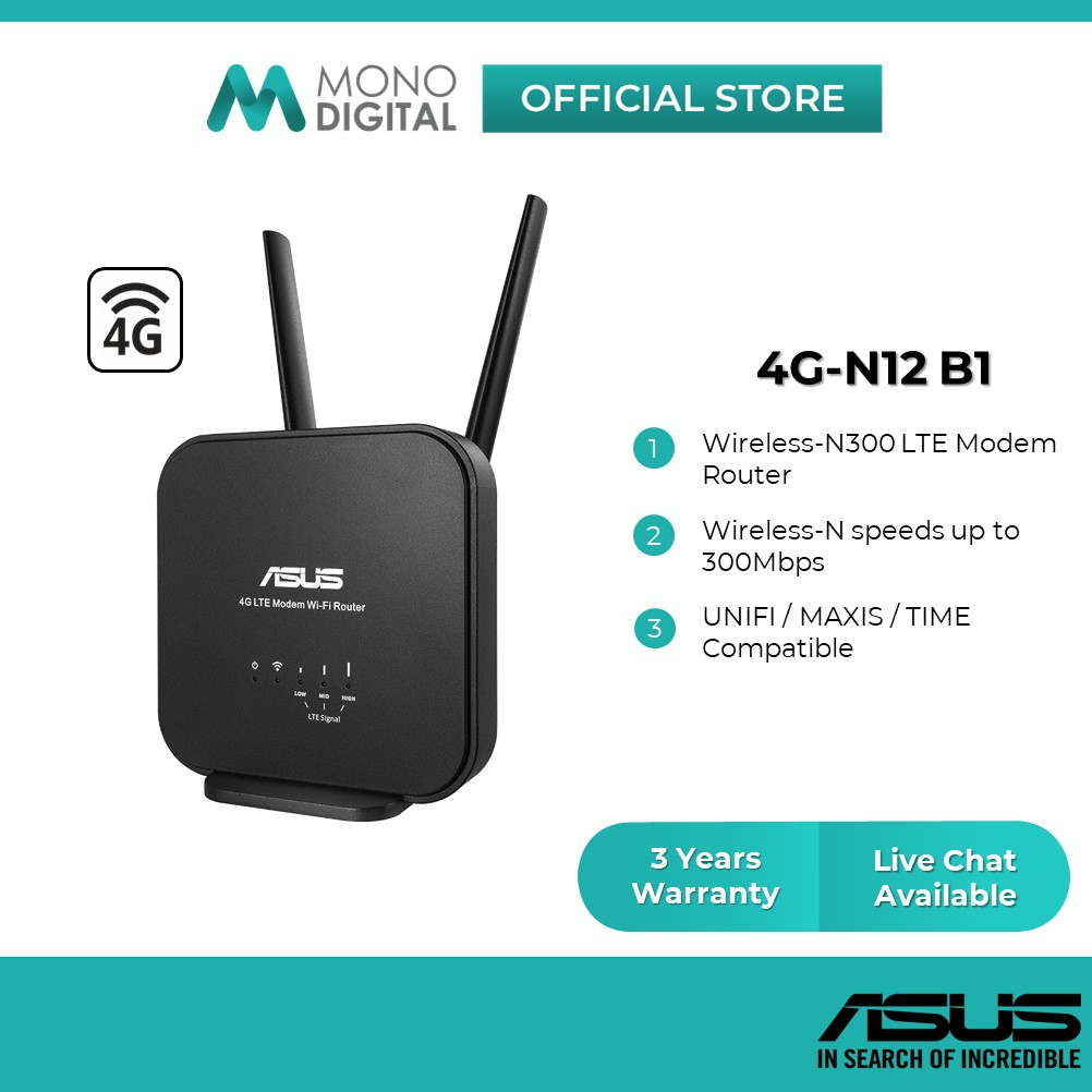 ASUS 4GN12 B1 Wireless 4G Modem N300 LTE Modem Router Shopee Malaysia