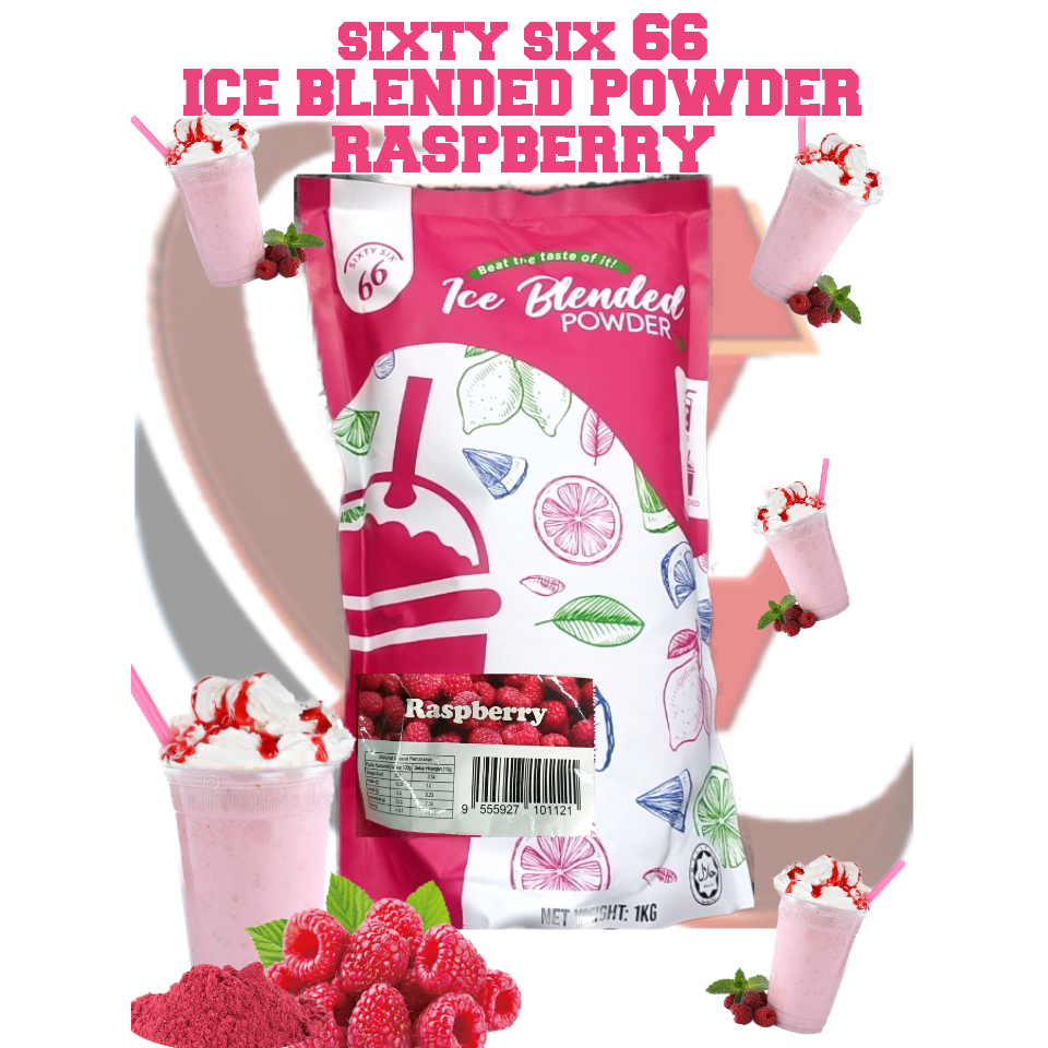 SIXTY SIX 66 ICE BLENDED POWDER 1KG RASPBERRY FLAVOUR SERBUK AIR