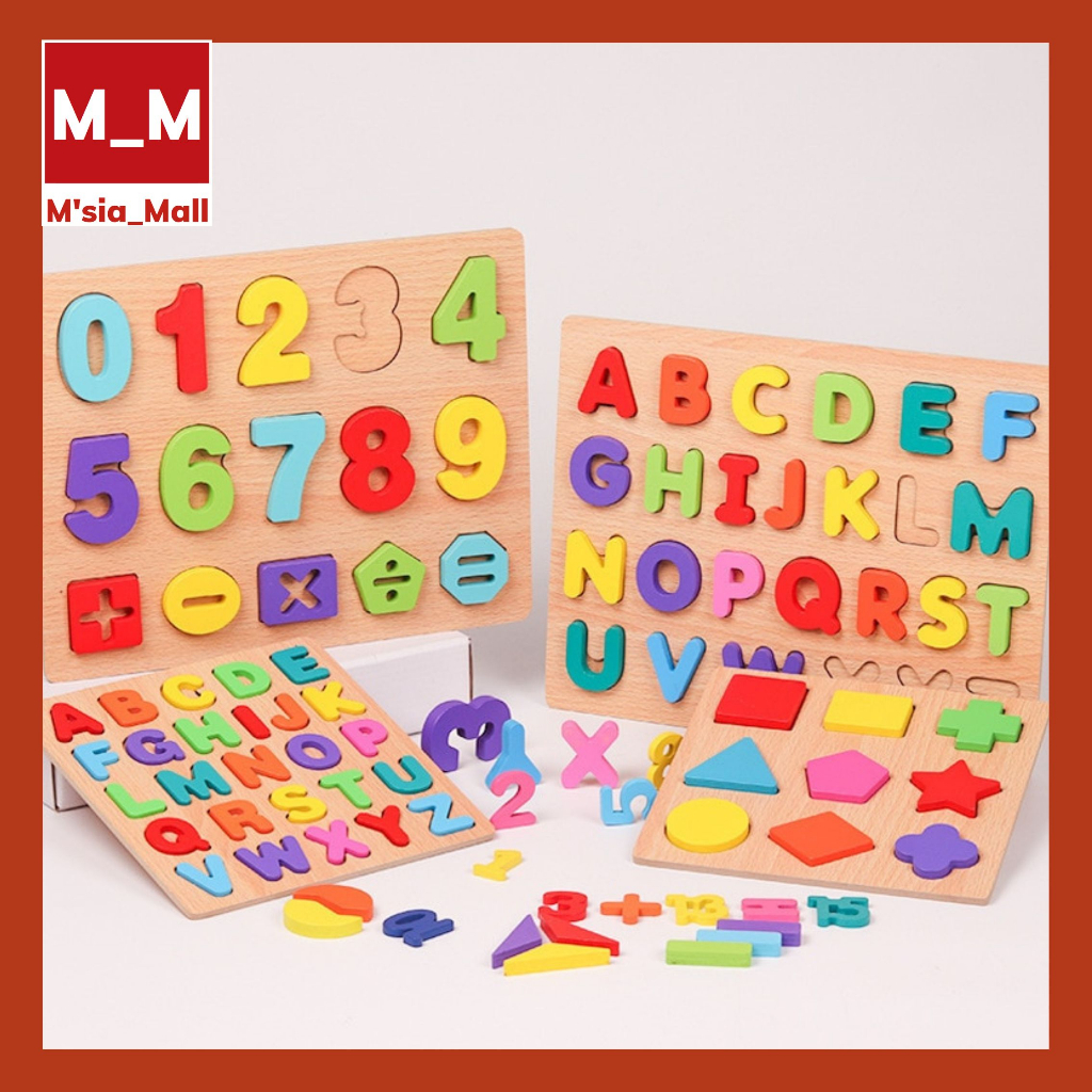 Kids Toys Learning ABC Letter Alphabets Number Kids Wooden Jidsaw ...