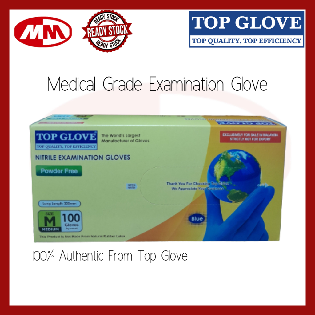 Top Glove Nitrile Examination Glove Powder Free [Medical Grade Glove