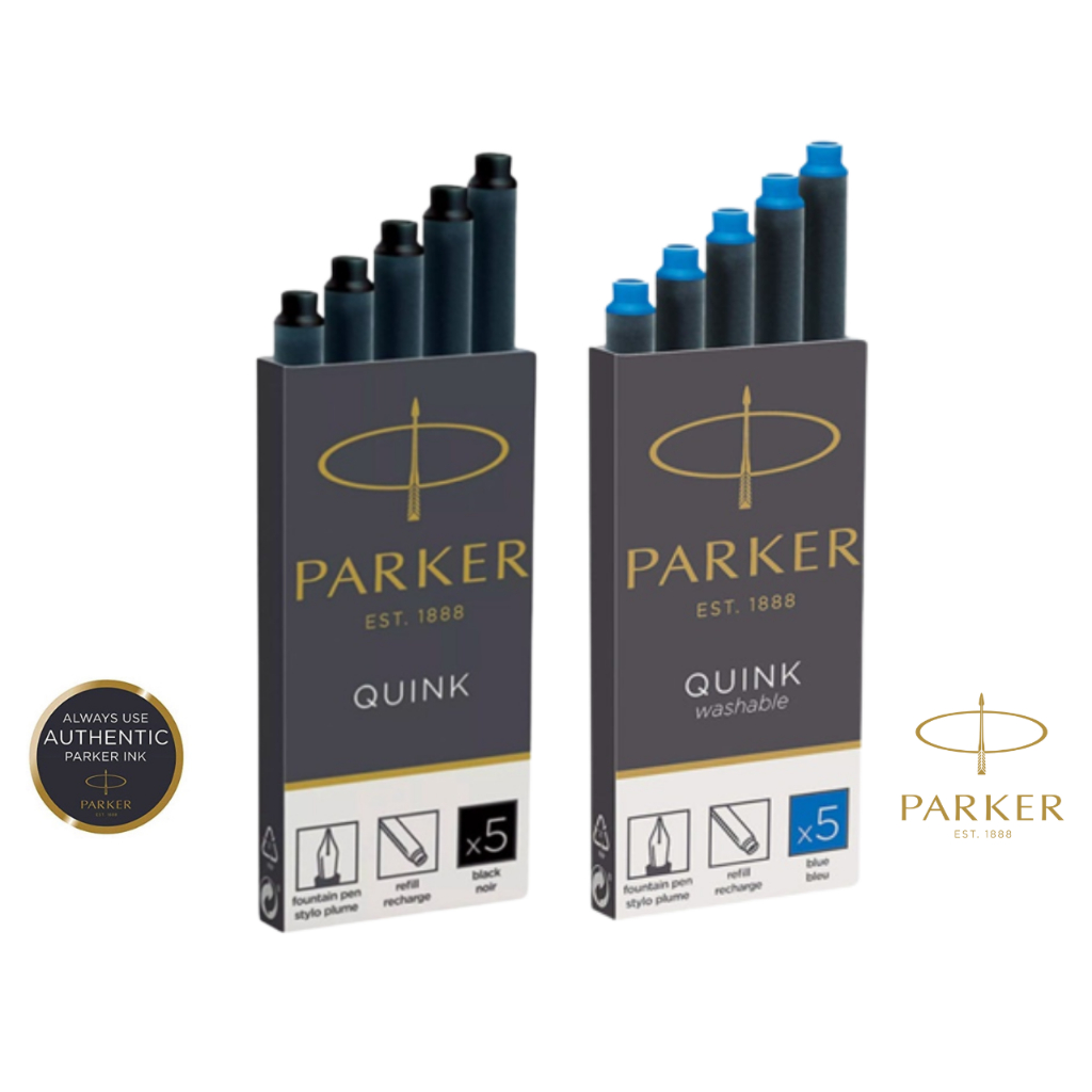 Parker Quink Fountain Pen Ink Cartridges - Black / Fountain Pen