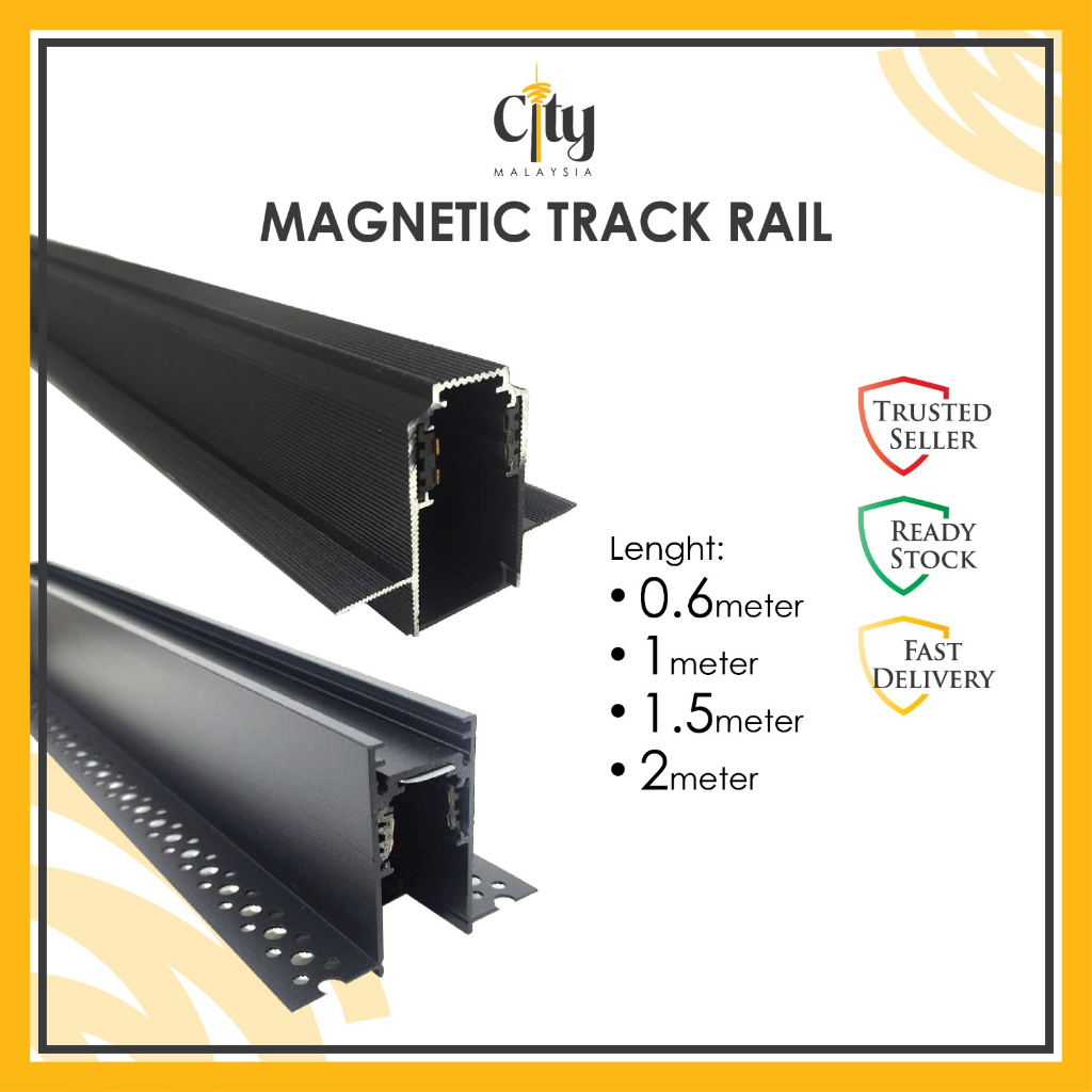 Magnetic Track Rail 48v Wood Board/Plaster Ceiling Recessed or Surface ...
