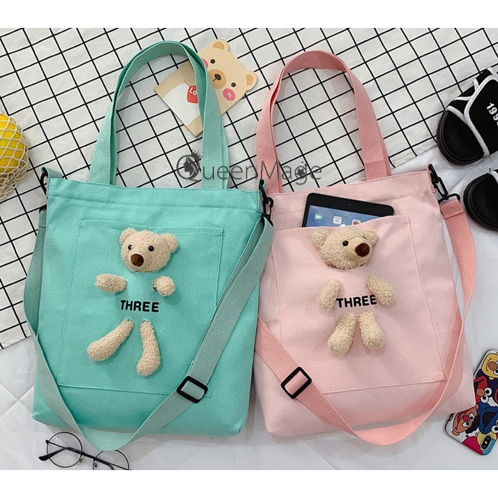 Teddy Cute Tote Bag Student Tote Bag Aesthetic Cute Bag Tote Bag Women