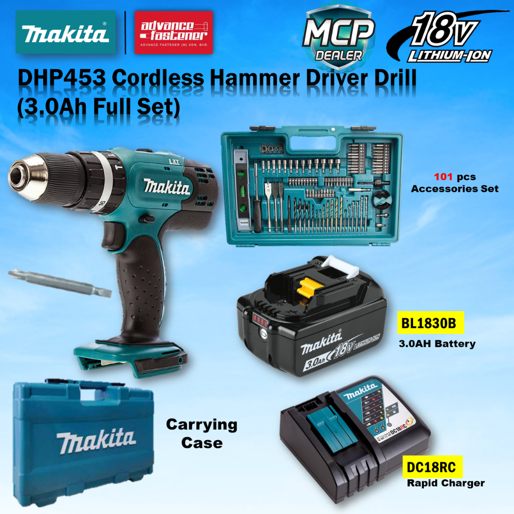 MAKITA DHP453Z / DHP453 Cordless Hammer Driver Drill 13MM (1/2