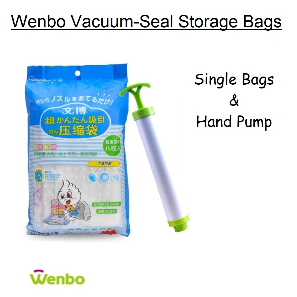 Wenbo VACUUMSEAL Storage Organizer bags (SINGLE bags + HAND PUMP